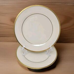 Lenox Eternal Bone China 6 1/4"  B&B Plates Ivory with Gold Trim Set of 4